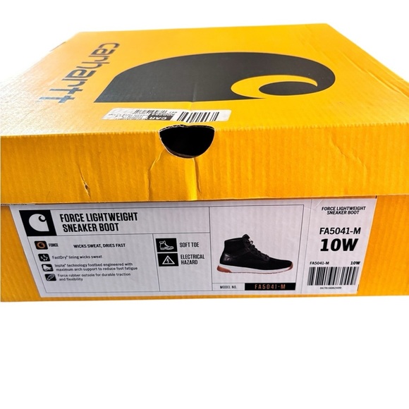 Carhartt Force 5-Inch Nano Composite Toe Lightweight Shoe Boot Sz 10W Black NIB - Picture 7 of 8